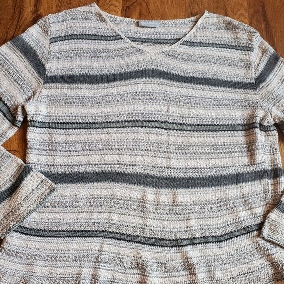 Spunky Vintage Gray Striped Sweater - Picture 7 of 12